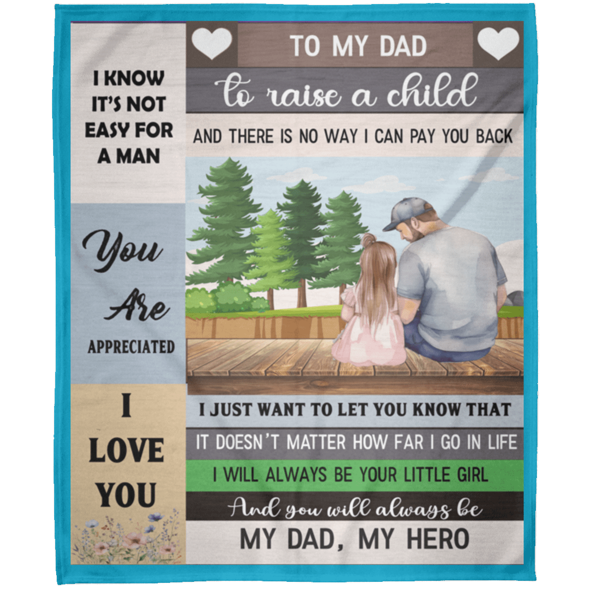 Dad Blanket Gift, Best Gift for Dad, FLM Arctic Fleece Blanket 50x60