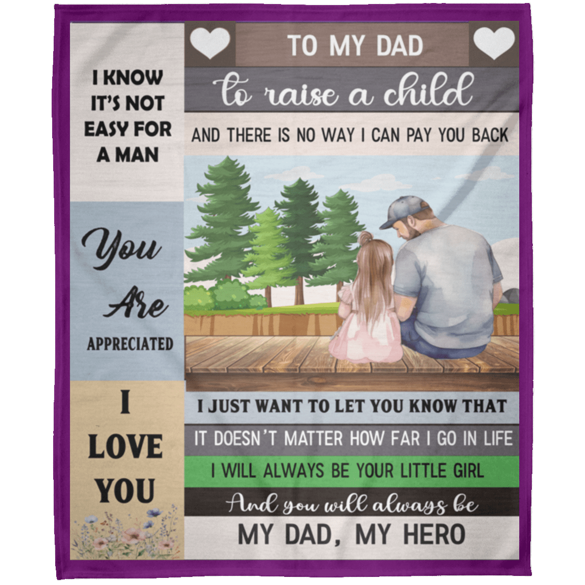 Dad Blanket Gift, Best Gift for Dad, FLM Arctic Fleece Blanket 50x60