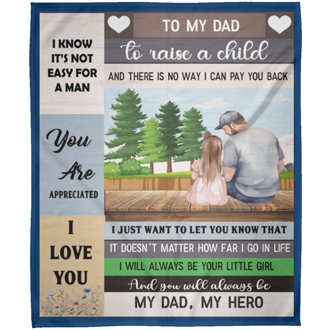 Dad Blanket Gift, Best Gift for Dad, FLM Arctic Fleece Blanket 50x60