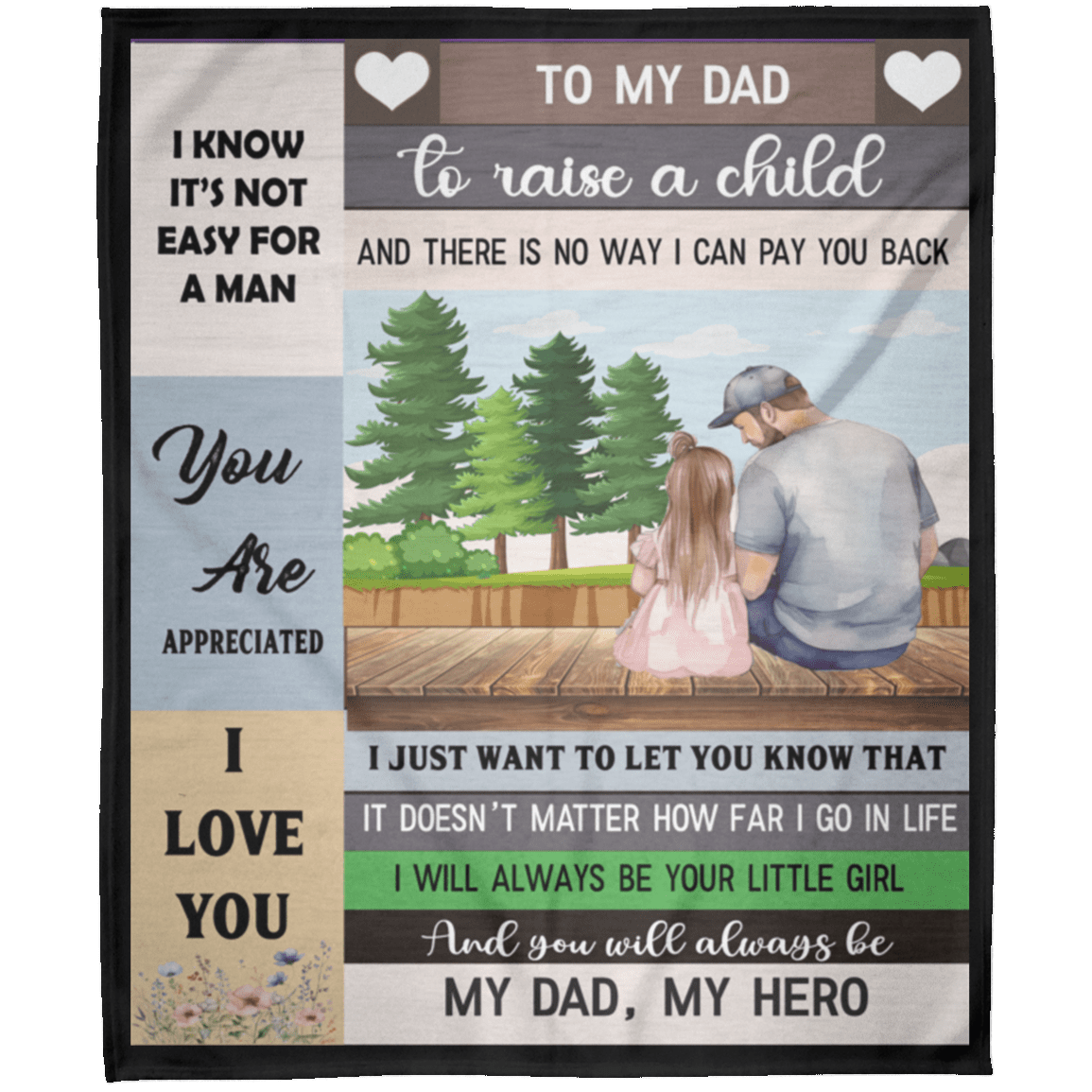 Dad Blanket Gift, Best Gift for Dad, FLM Arctic Fleece Blanket 50x60