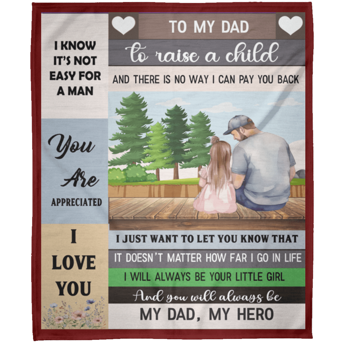 Dad Blanket Gift, Best Gift for Dad, FLM Arctic Fleece Blanket 50x60