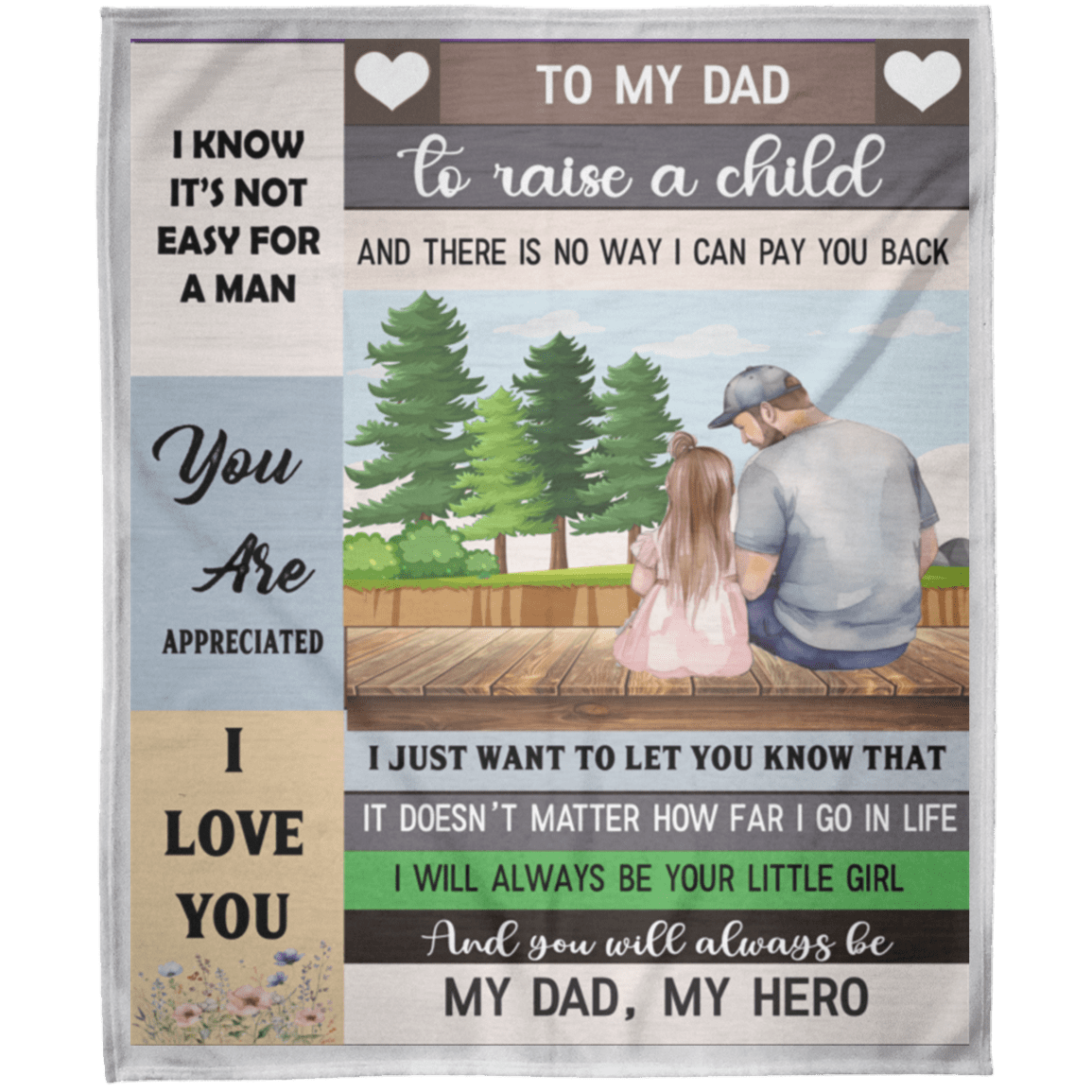 Dad Blanket Gift, Best Gift for Dad, FLM Arctic Fleece Blanket 50x60