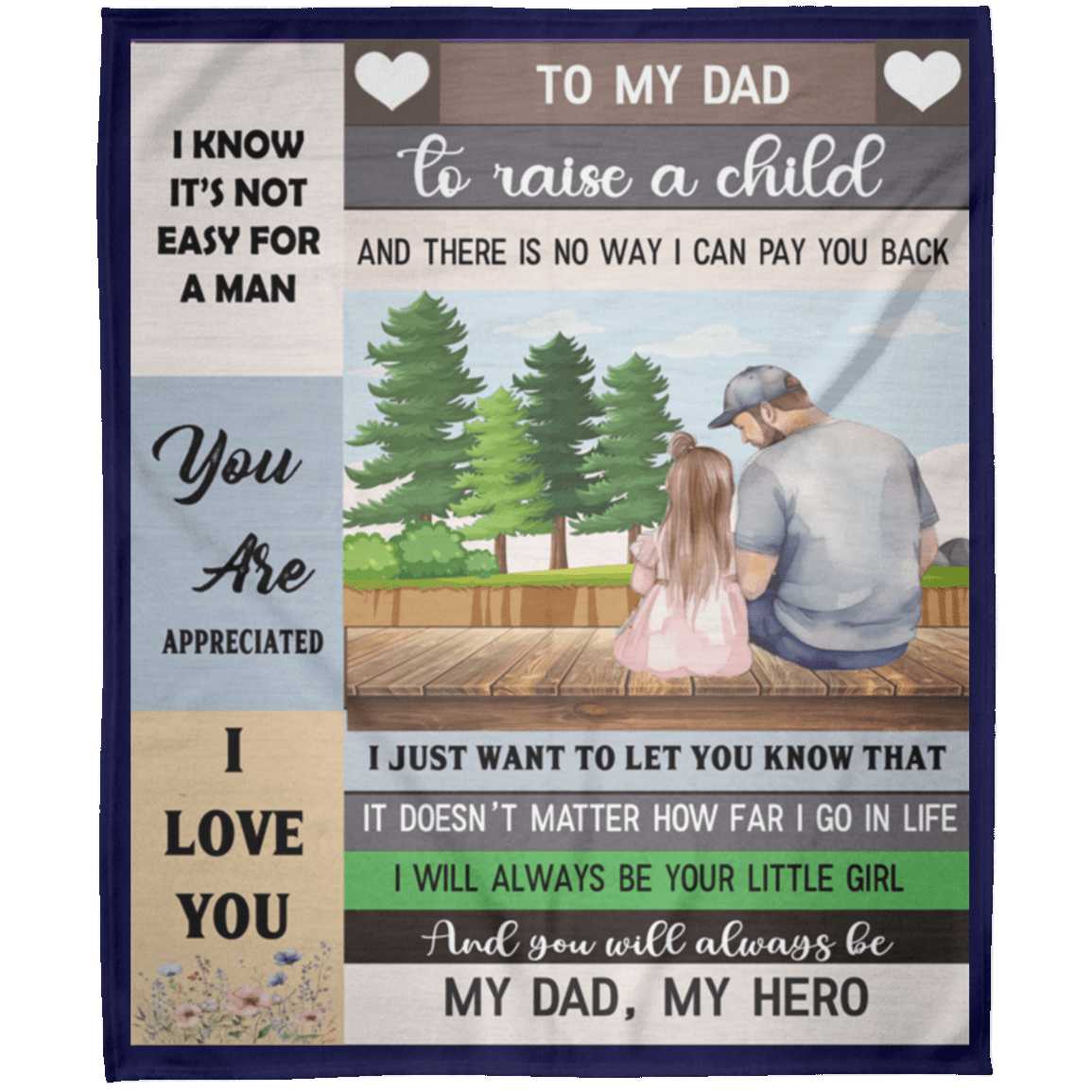 Dad Blanket Gift, Best Gift for Dad, FLM Arctic Fleece Blanket 50x60