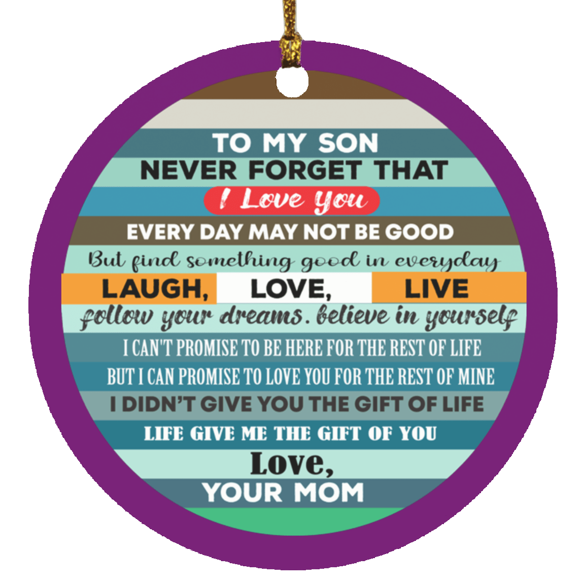 To My Son SUBORNC Circle Ornament, Amazing Gift For Son