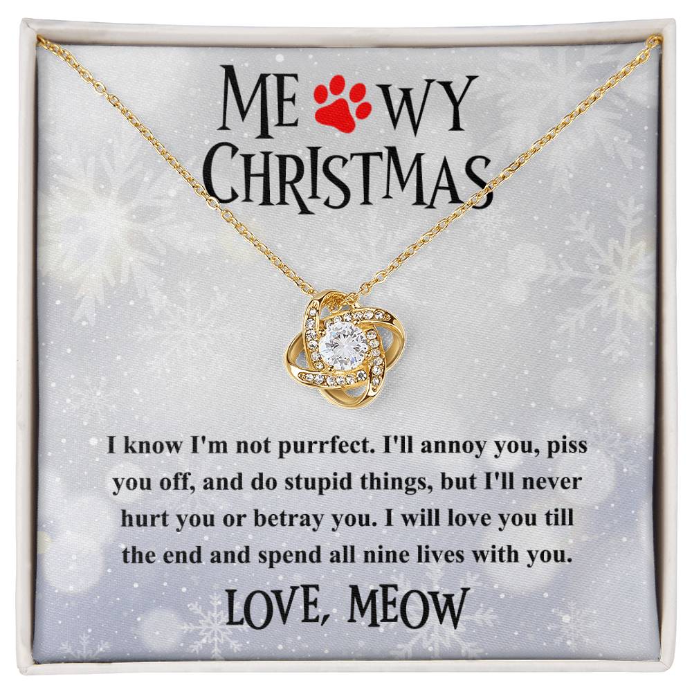 Cat- Meowy Christmas Necklace
