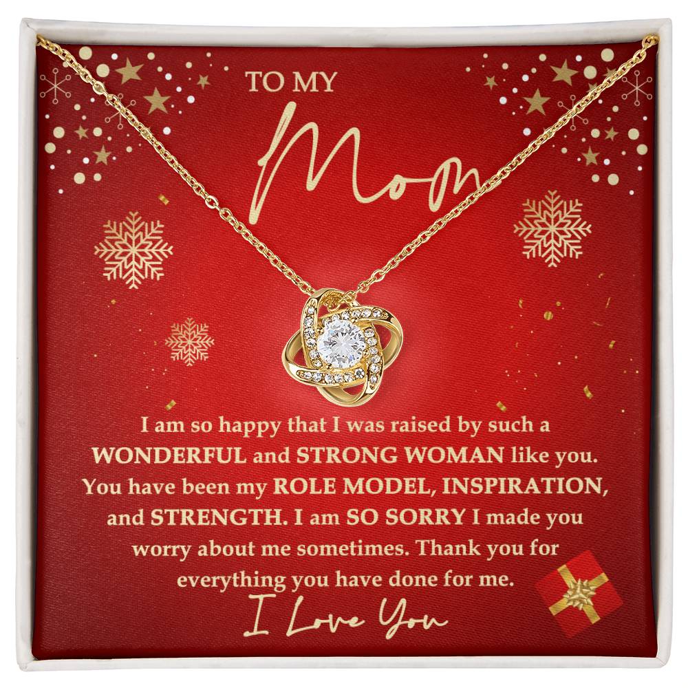 Mom - Strong Woman- Love knot Necklace