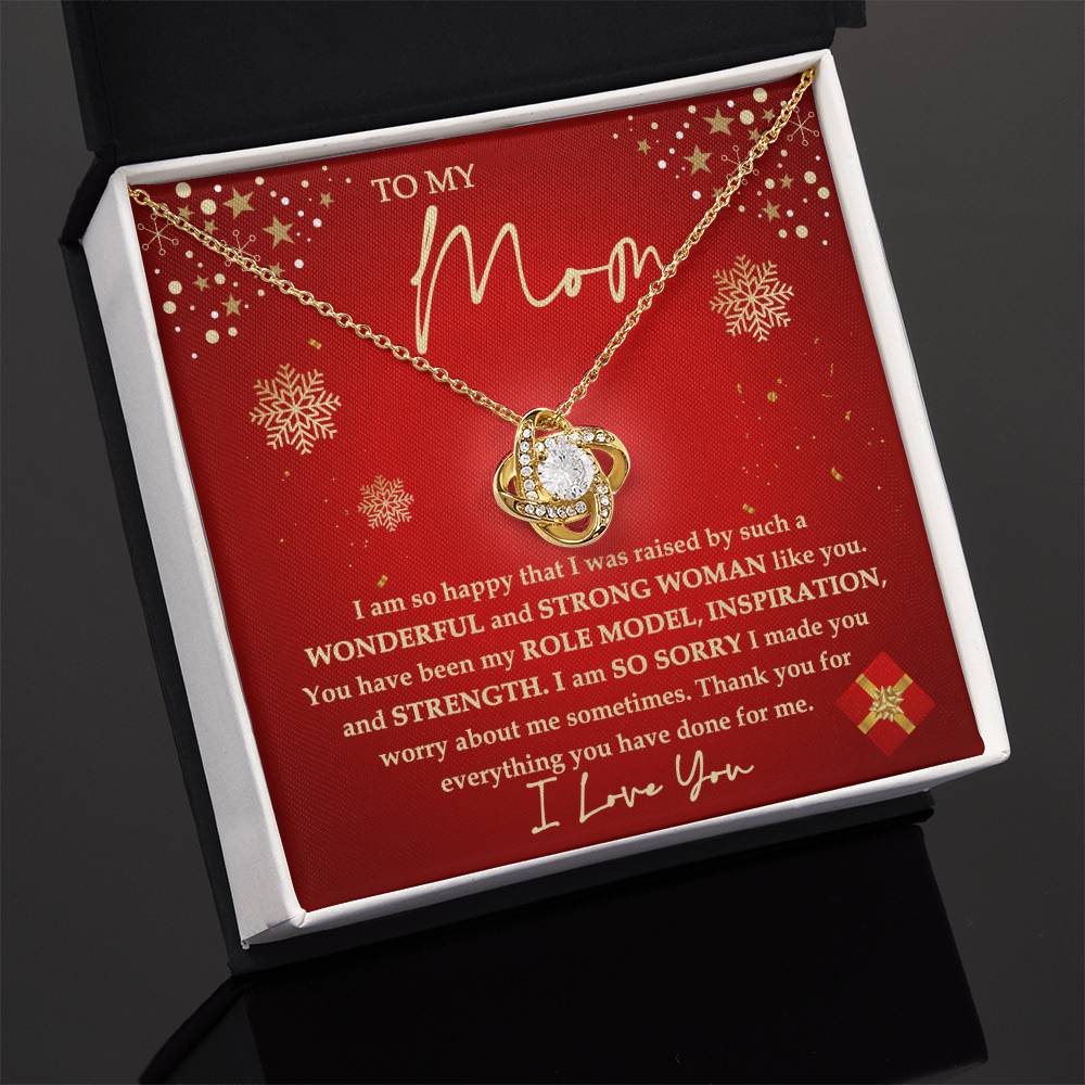 Mom - Strong Woman- Love knot Necklace