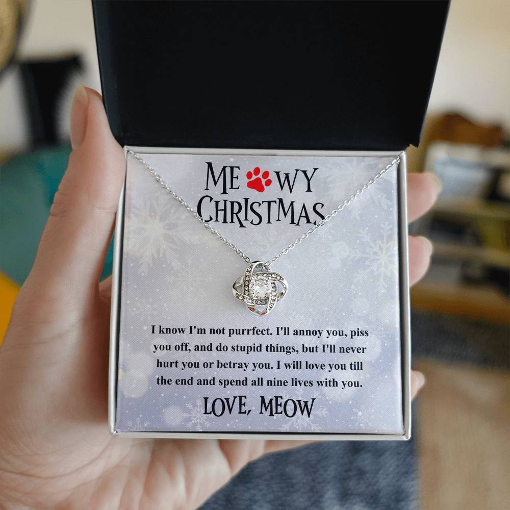 Cat- Meowy Christmas Necklace