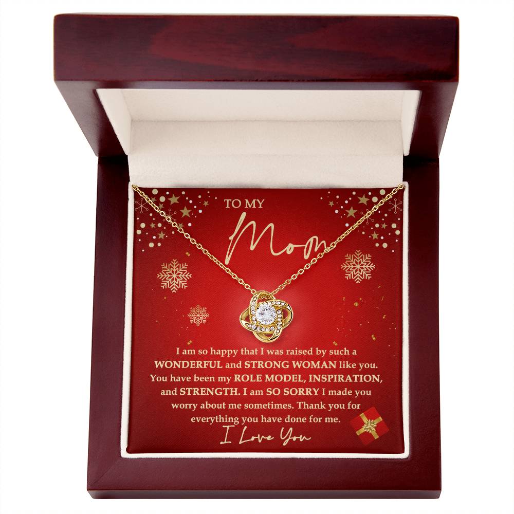 Mom - Strong Woman- Love knot Necklace
