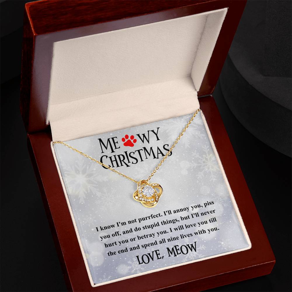 Cat- Meowy Christmas Necklace