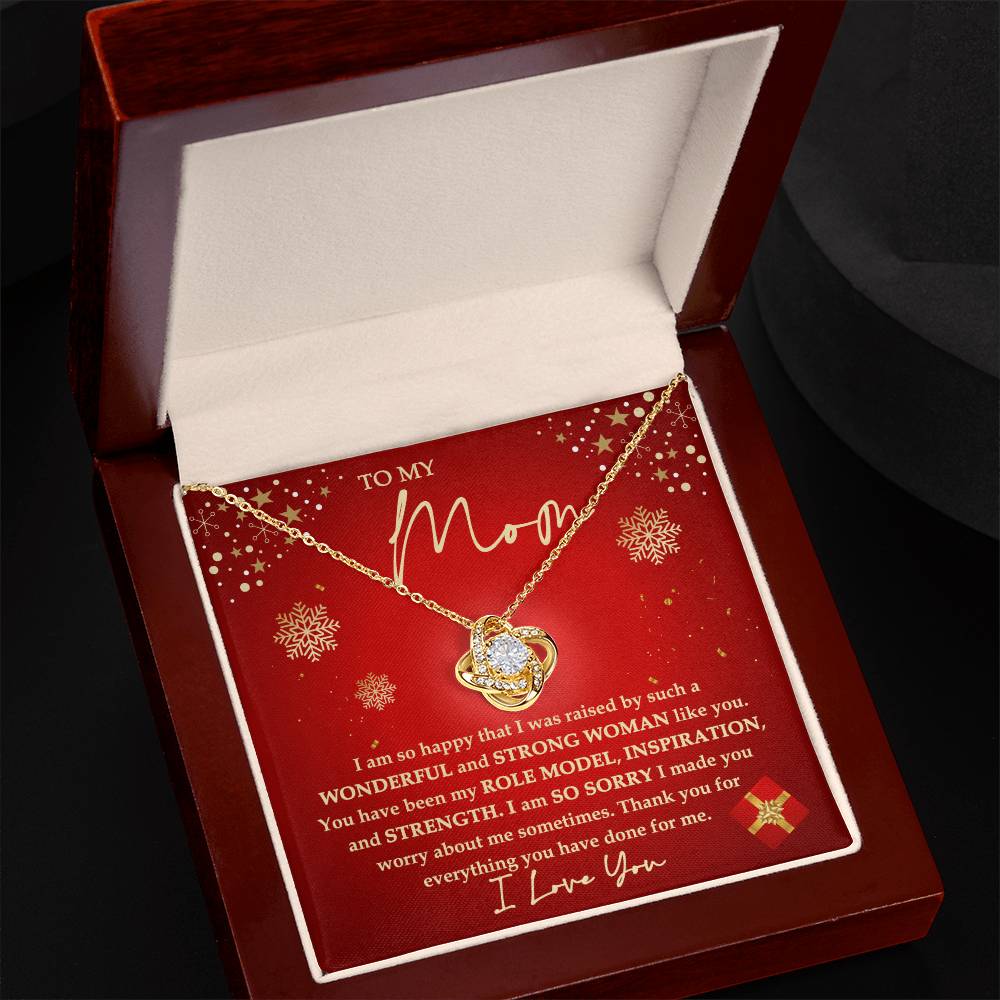 Mom - Strong Woman- Love knot Necklace