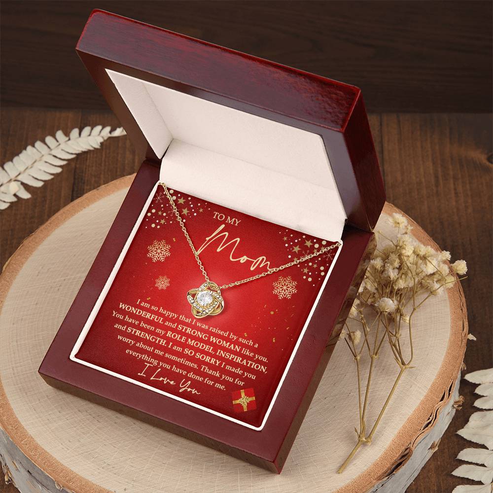 Mom - Strong Woman- Love knot Necklace