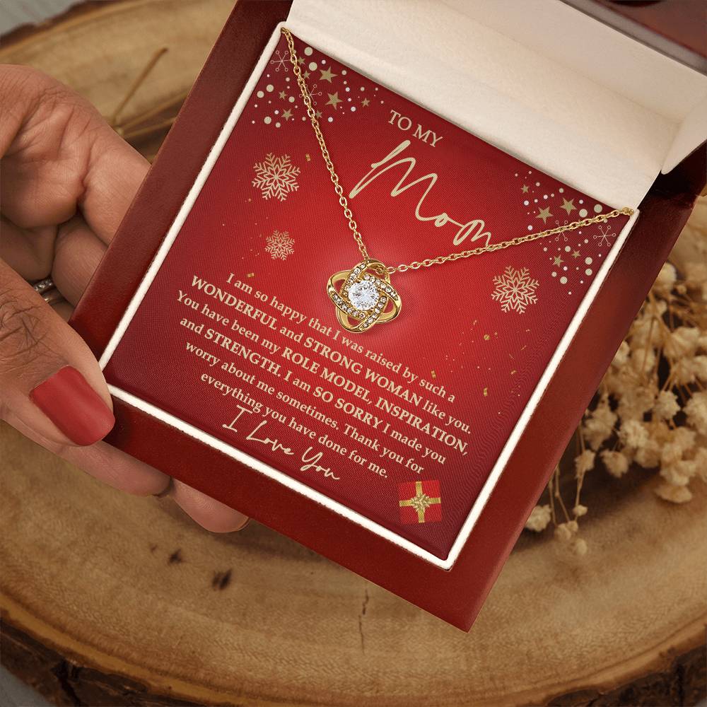 Mom - Strong Woman- Love knot Necklace