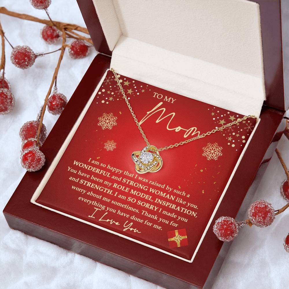 Mom - Strong Woman- Love knot Necklace