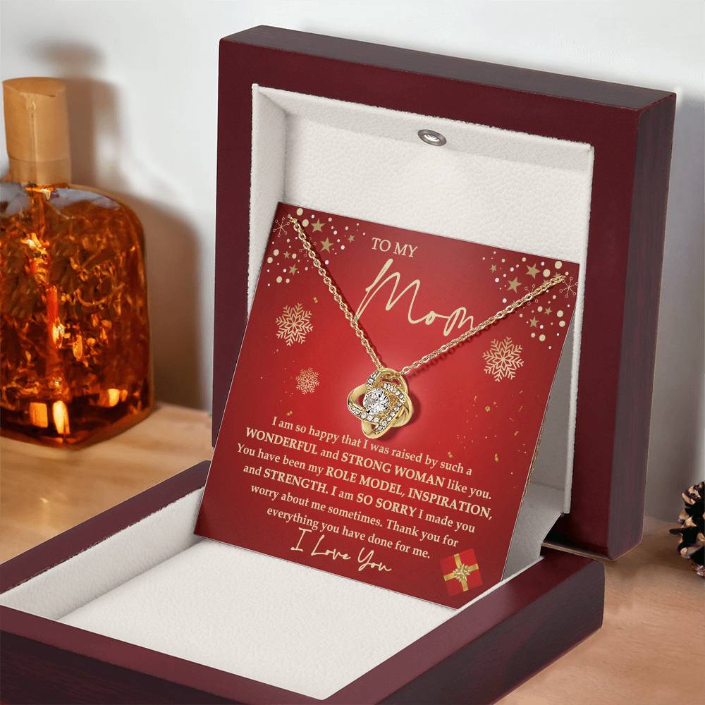 Mom - Strong Woman- Love knot Necklace