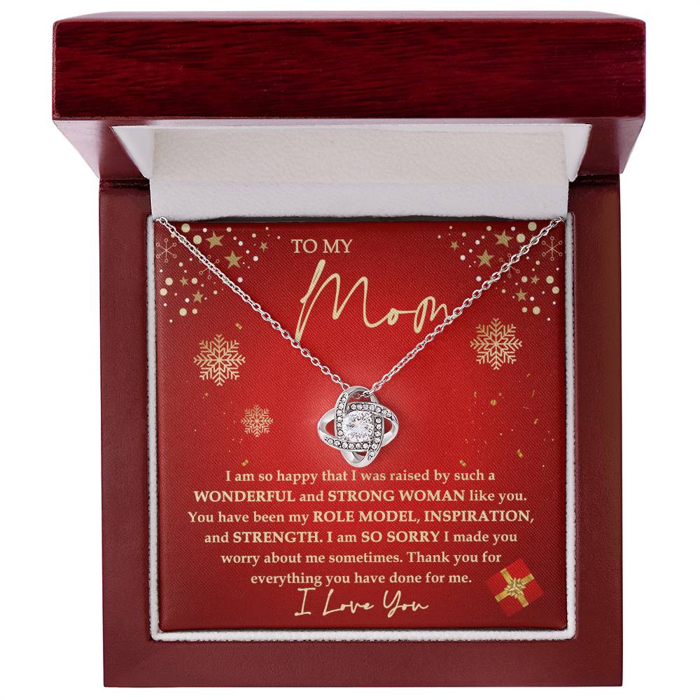 Mom - Strong Woman- Love knot Necklace