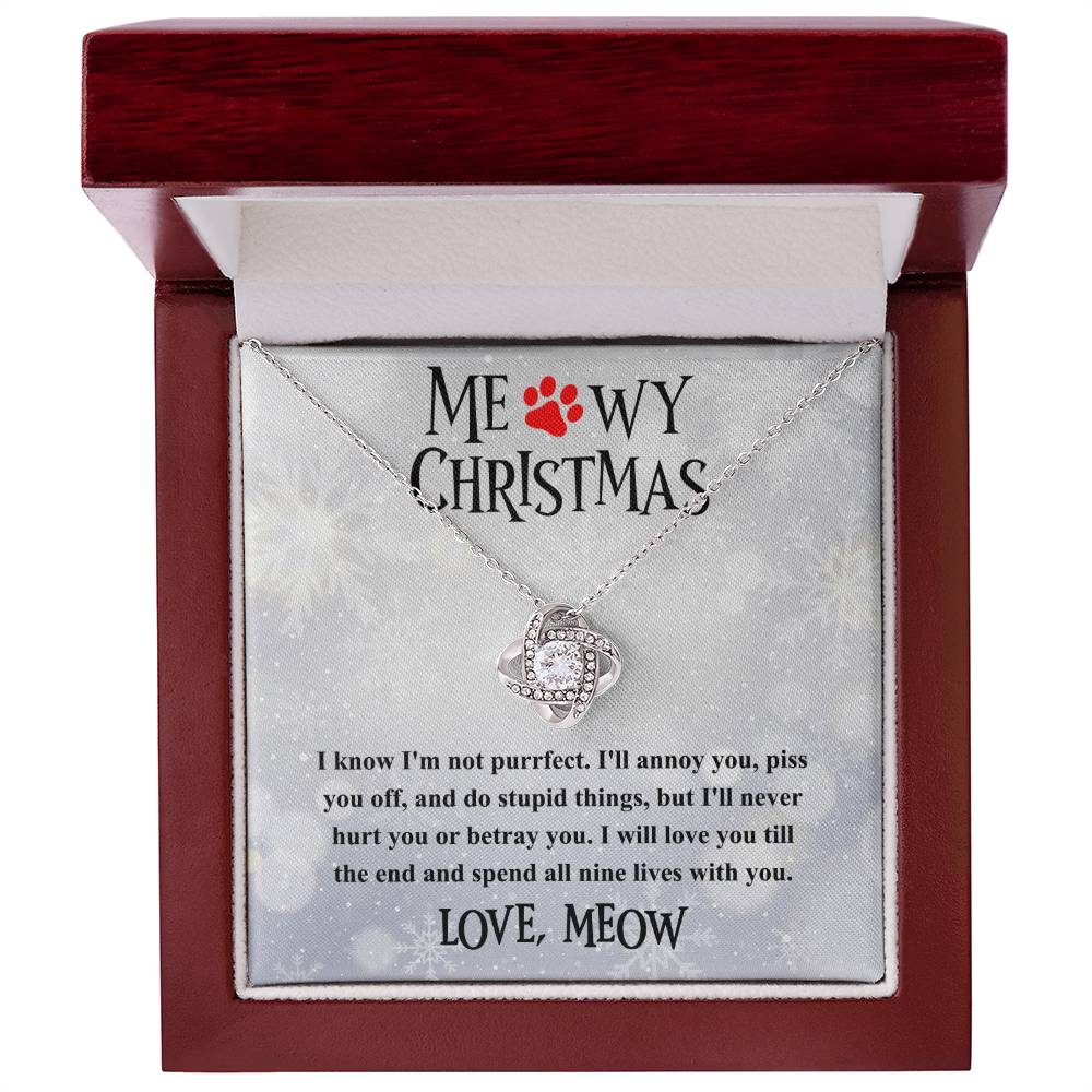 Cat- Meowy Christmas Necklace