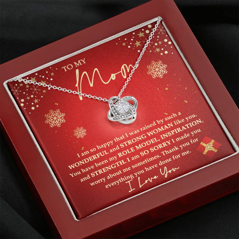 Mom - Strong Woman- Love knot Necklace