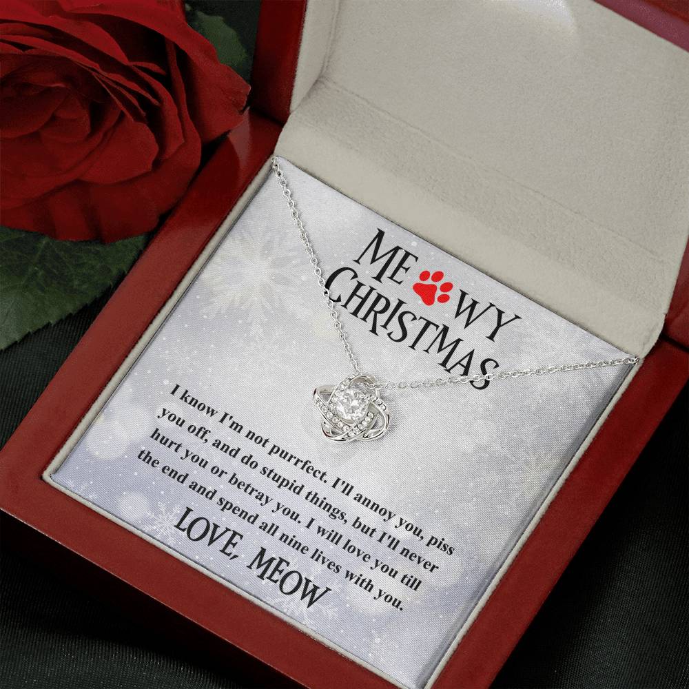 Cat- Meowy Christmas Necklace