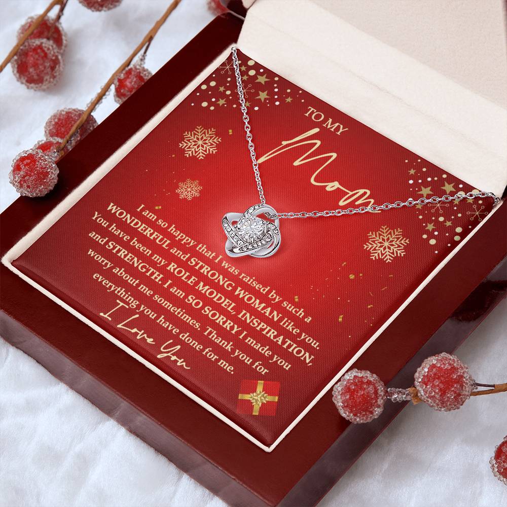 Mom - Strong Woman- Love knot Necklace