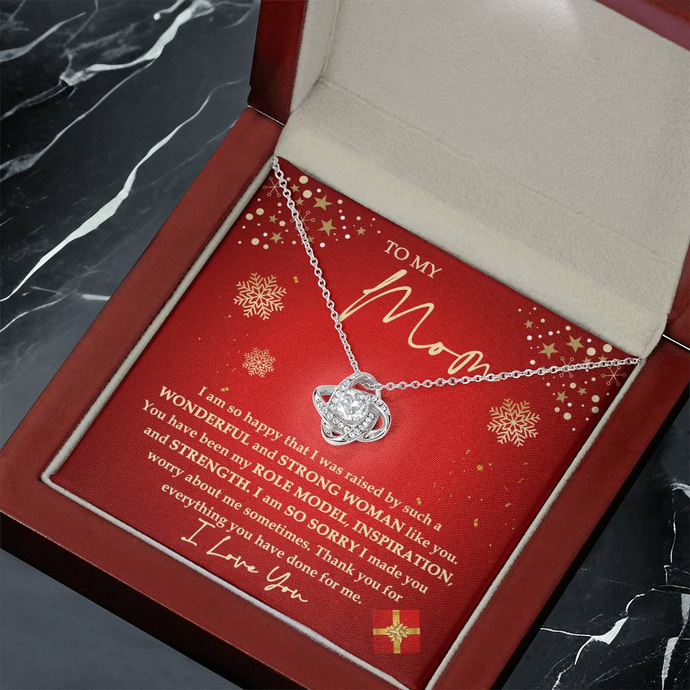 Mom - Strong Woman- Love knot Necklace
