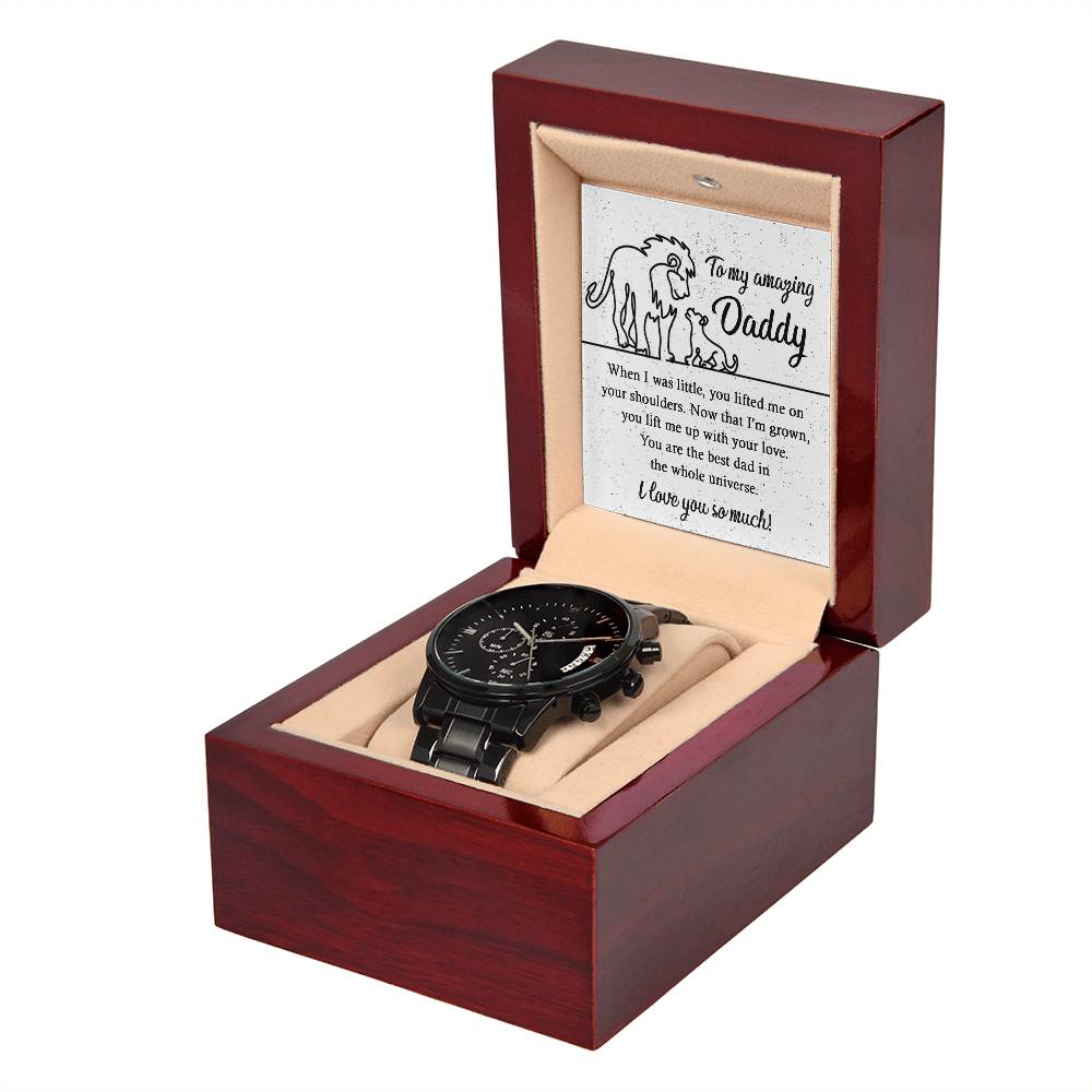 Dad-On Your Shoulders-Metal Chronograph Watch
