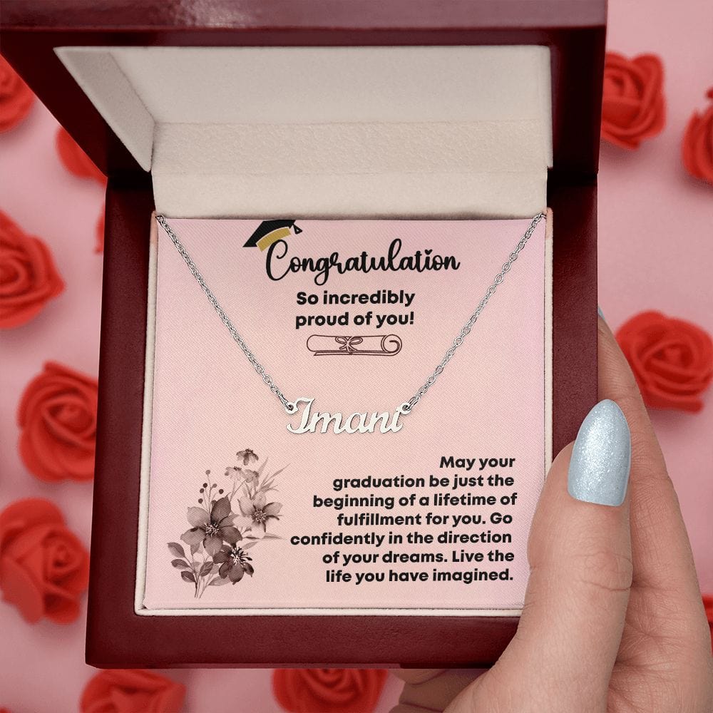 Congratulation Gift, Amazing Graduation Gift, Personalized Name Necklace