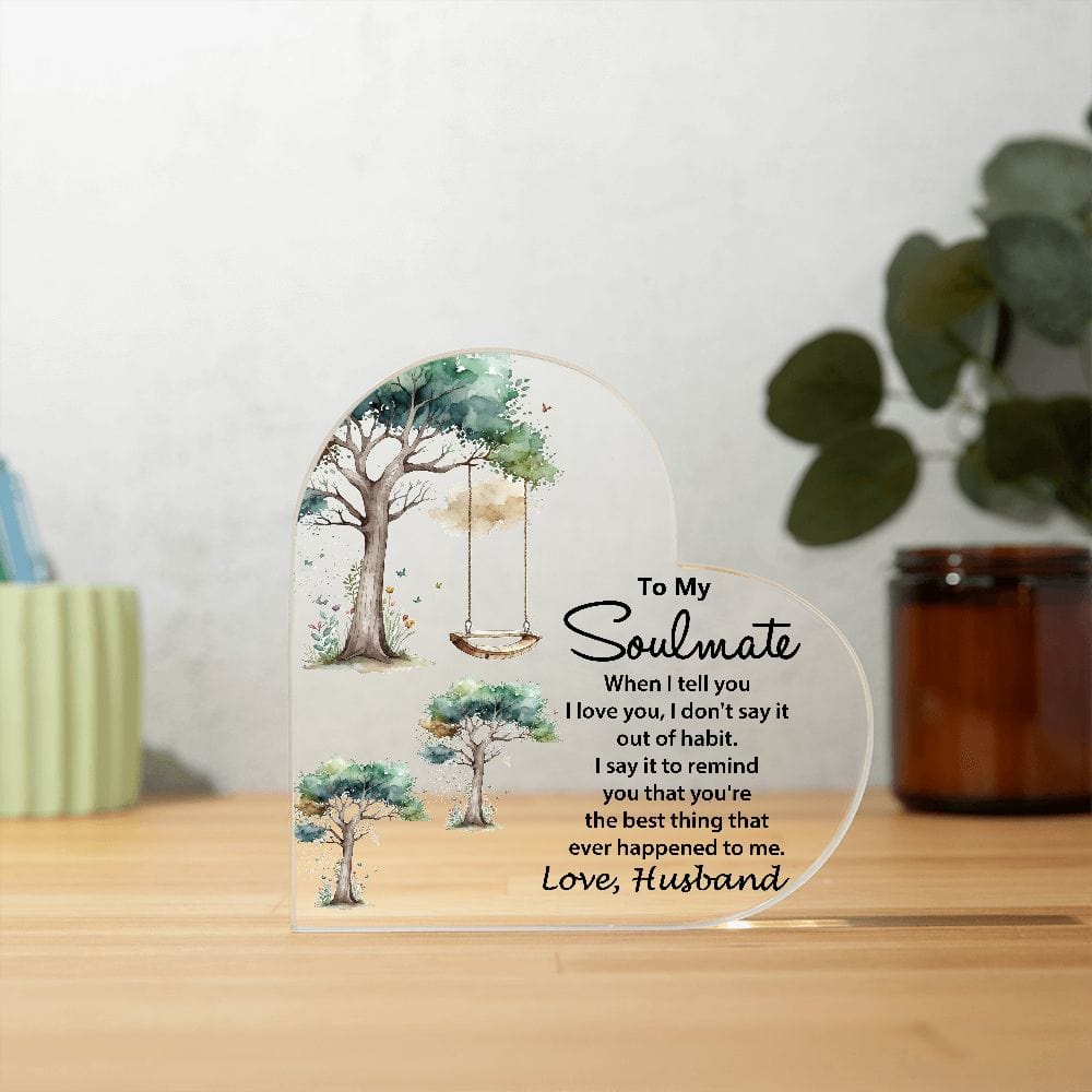Printed Heart Shaped Acrylic Plaque, Best Gift for Soulmate