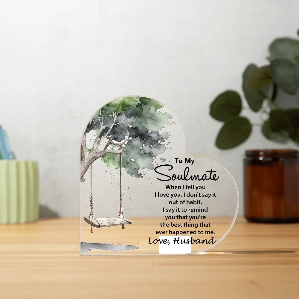 Printed Heart Shaped Acrylic Plaque, Amazing Gift for Soulmate