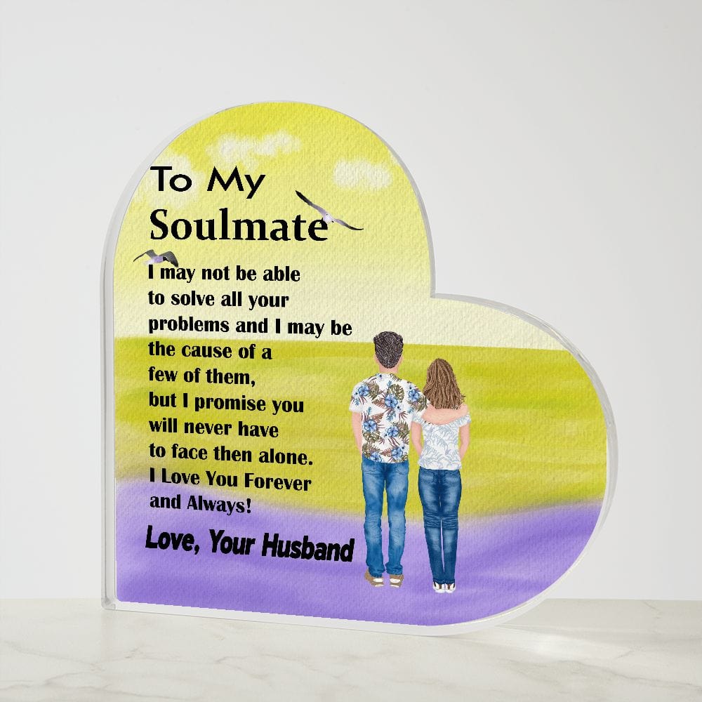Printed Heart Shaped Acrylic Plaque Unique Gift for Soulmate