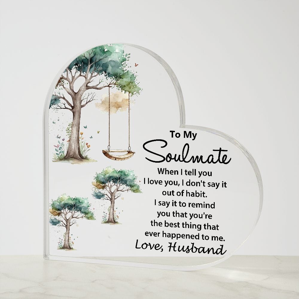 Printed Heart Shaped Acrylic Plaque, Best Gift for Soulmate