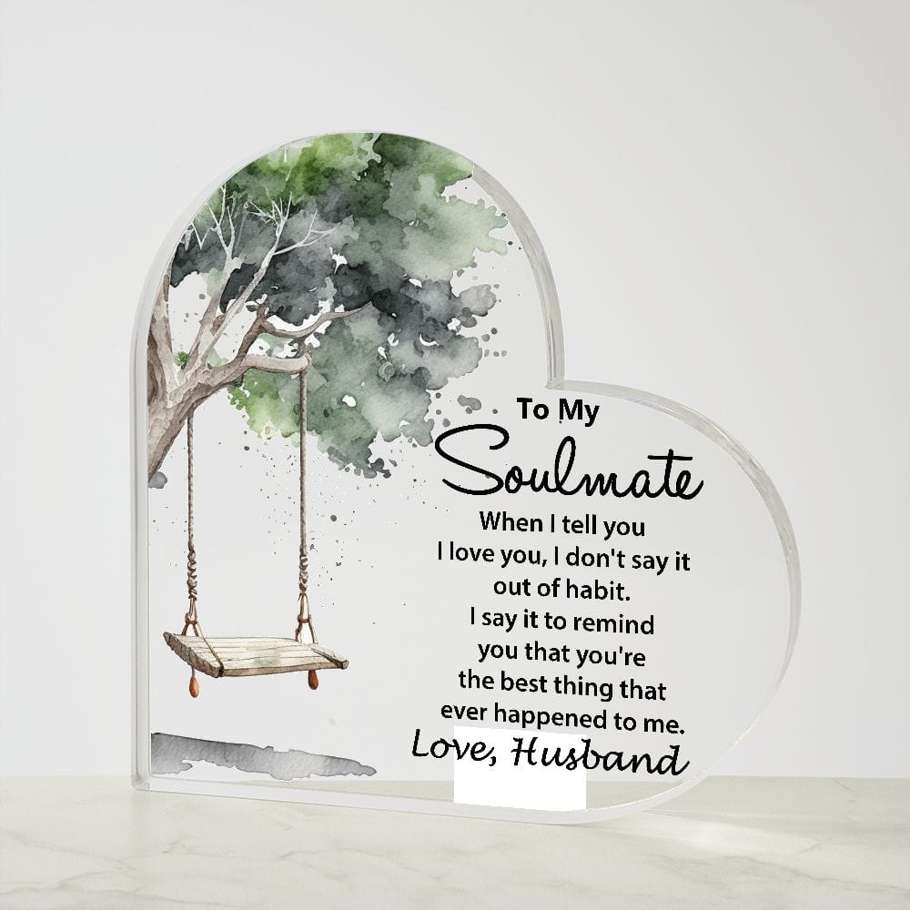 Printed Heart Shaped Acrylic Plaque, Amazing Gift for Soulmate