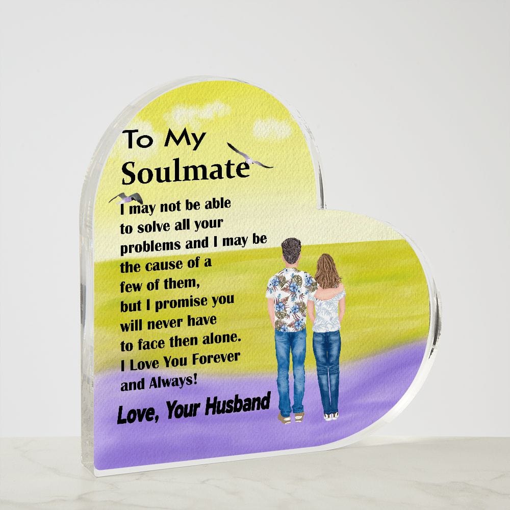 Printed Heart Shaped Acrylic Plaque Unique Gift for Soulmate