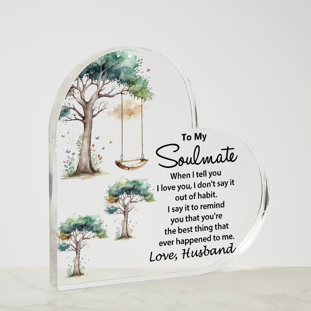 Printed Heart Shaped Acrylic Plaque, Best Gift for Soulmate