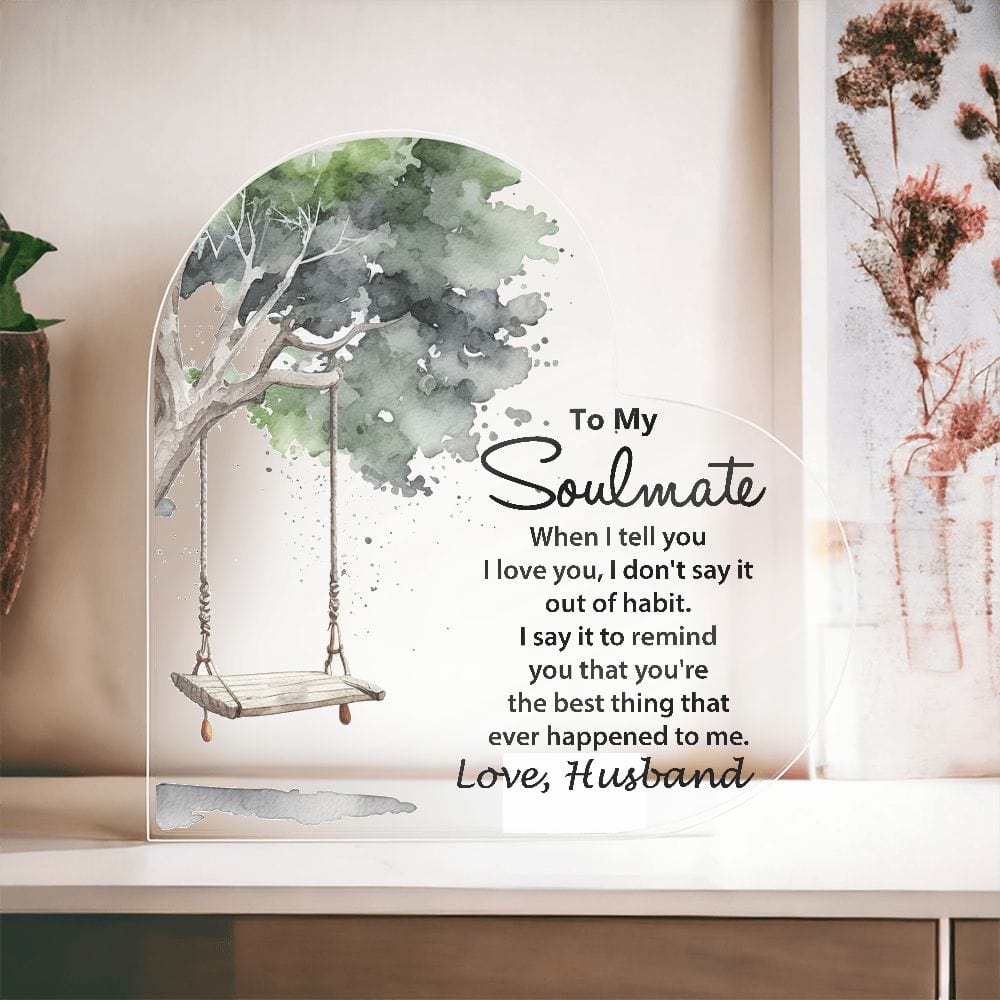 Printed Heart Shaped Acrylic Plaque, Amazing Gift for Soulmate