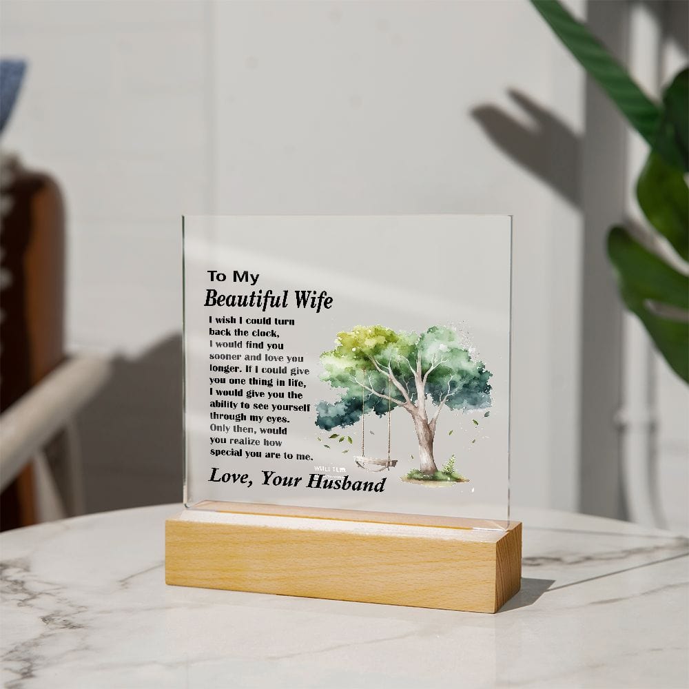 Square Acrylic Plaque, Beautiful Gift for Wife, Best Gift for Wife,