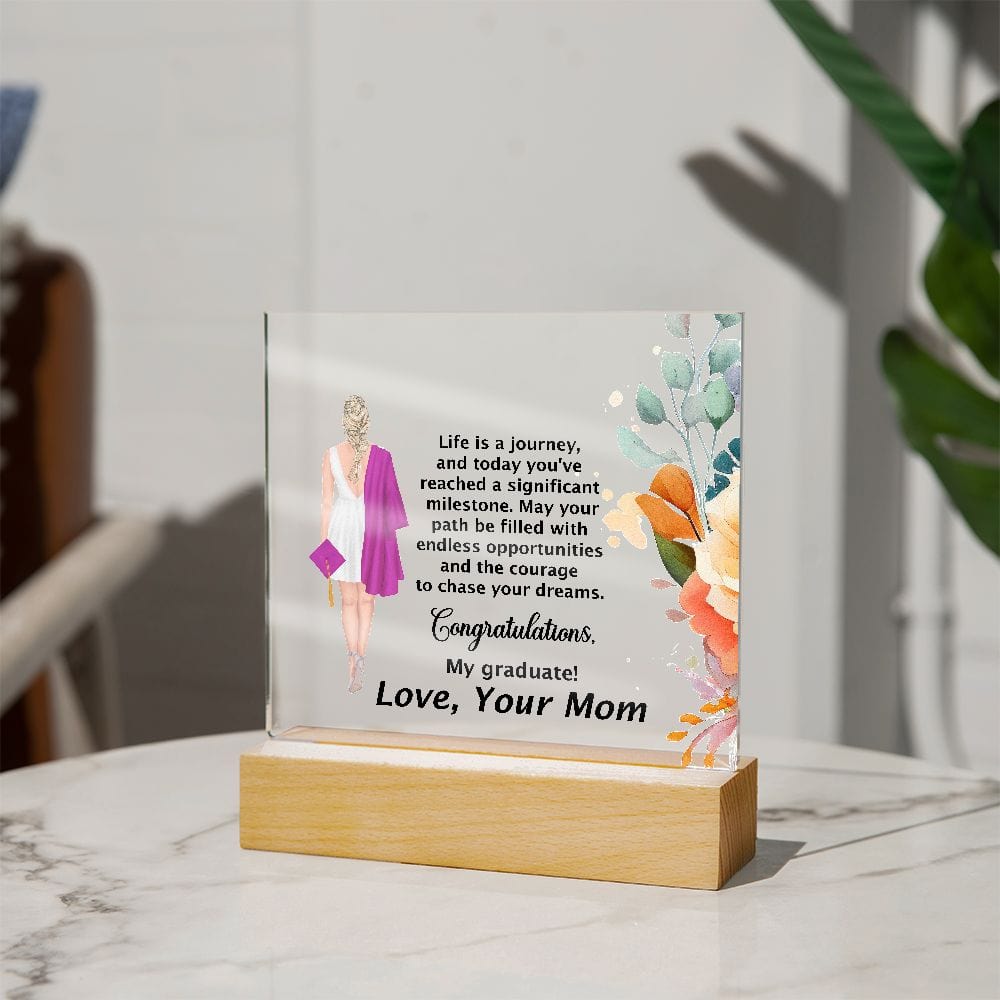 Square Acrylic Plaque Gift, Amazing Gift for Daughter, Graduation Gift