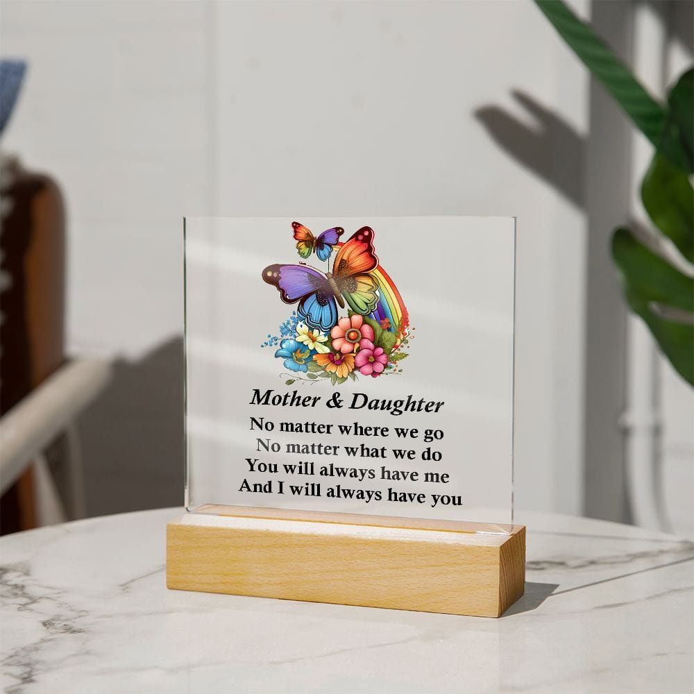 Excellent Gift for Mother and Daughter, Square Acrylic Plaque Gift For Mom