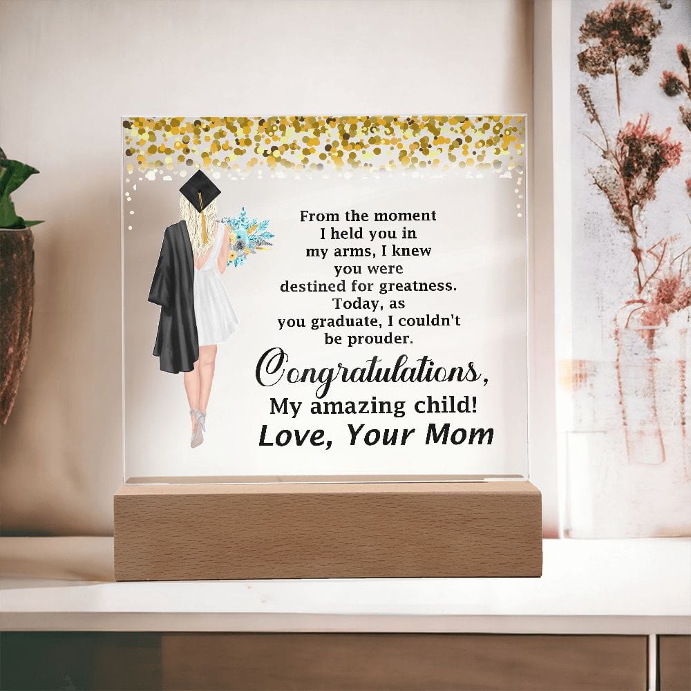 Square Acrylic Plaque Beautiful Gift For Daughter, Graduation Gift For Daughter