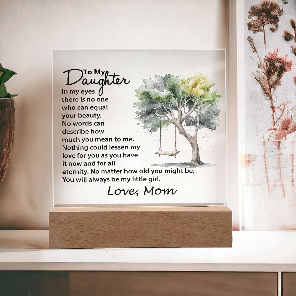 Beautiful Acrylic Gift for Daughter, Square Acrylic Plaque Gift For Daughter
