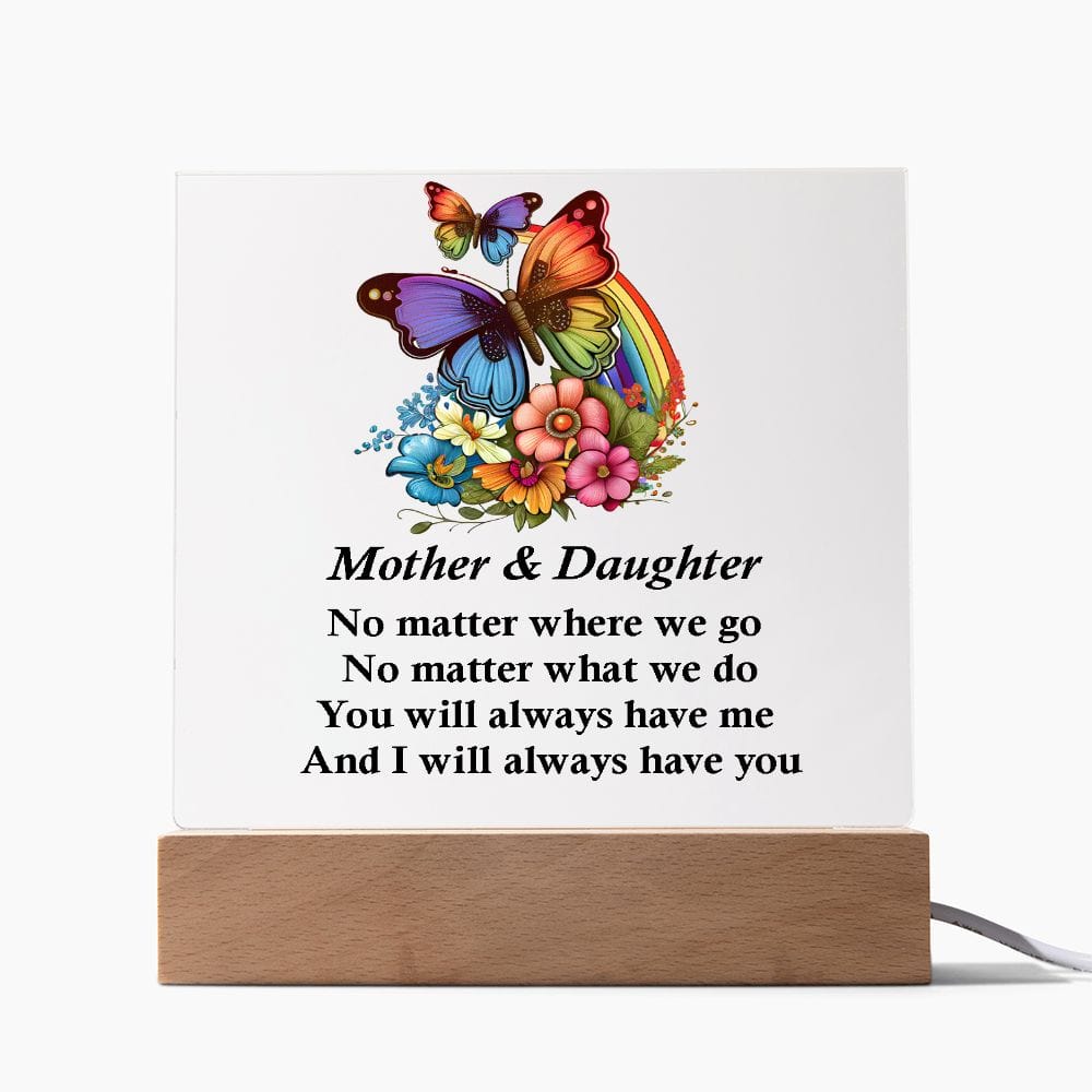 Excellent Gift for Mother and Daughter, Square Acrylic Plaque Gift For Mom