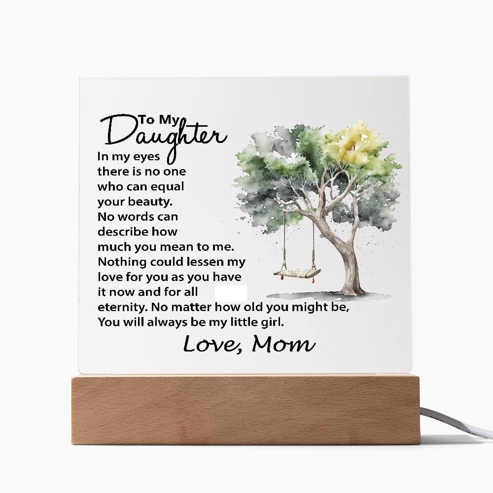 Beautiful Acrylic Gift for Daughter, Square Acrylic Plaque Gift For Daughter
