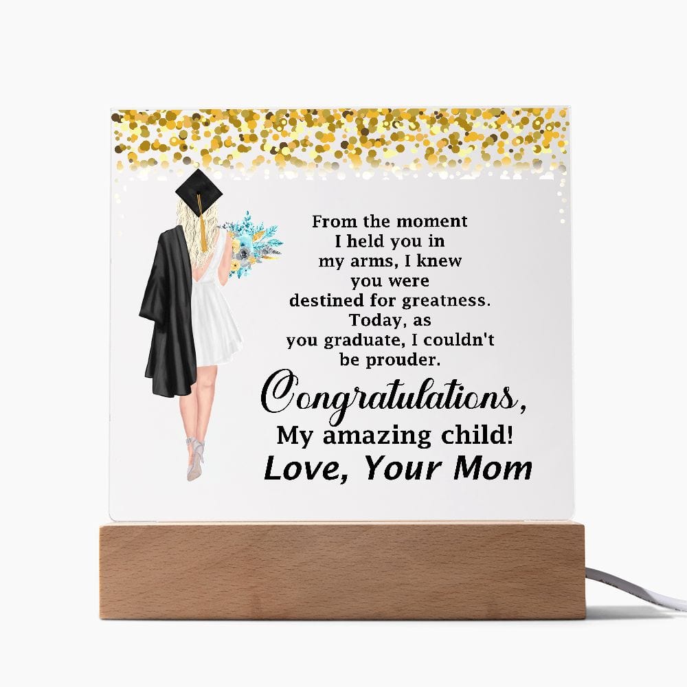 Square Acrylic Plaque Beautiful Gift For Daughter, Graduation Gift For Daughter