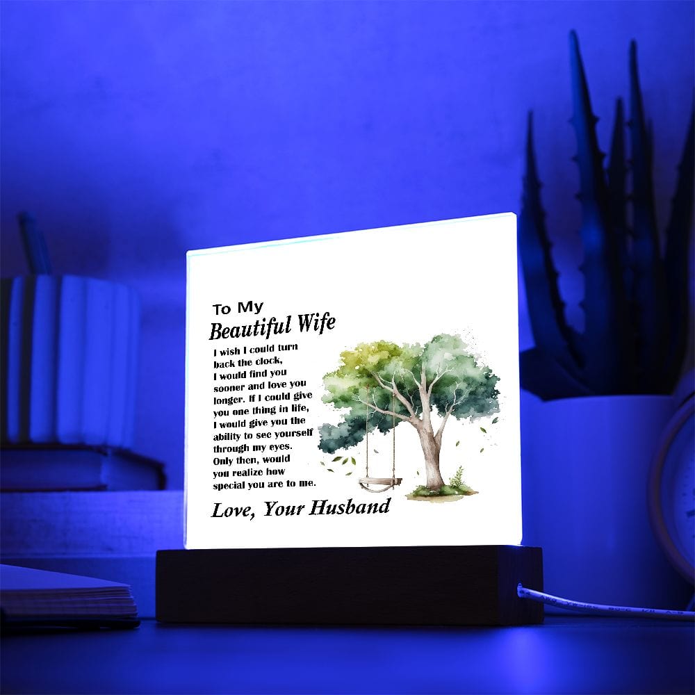 Square Acrylic Plaque, Beautiful Gift for Wife, Best Gift for Wife,