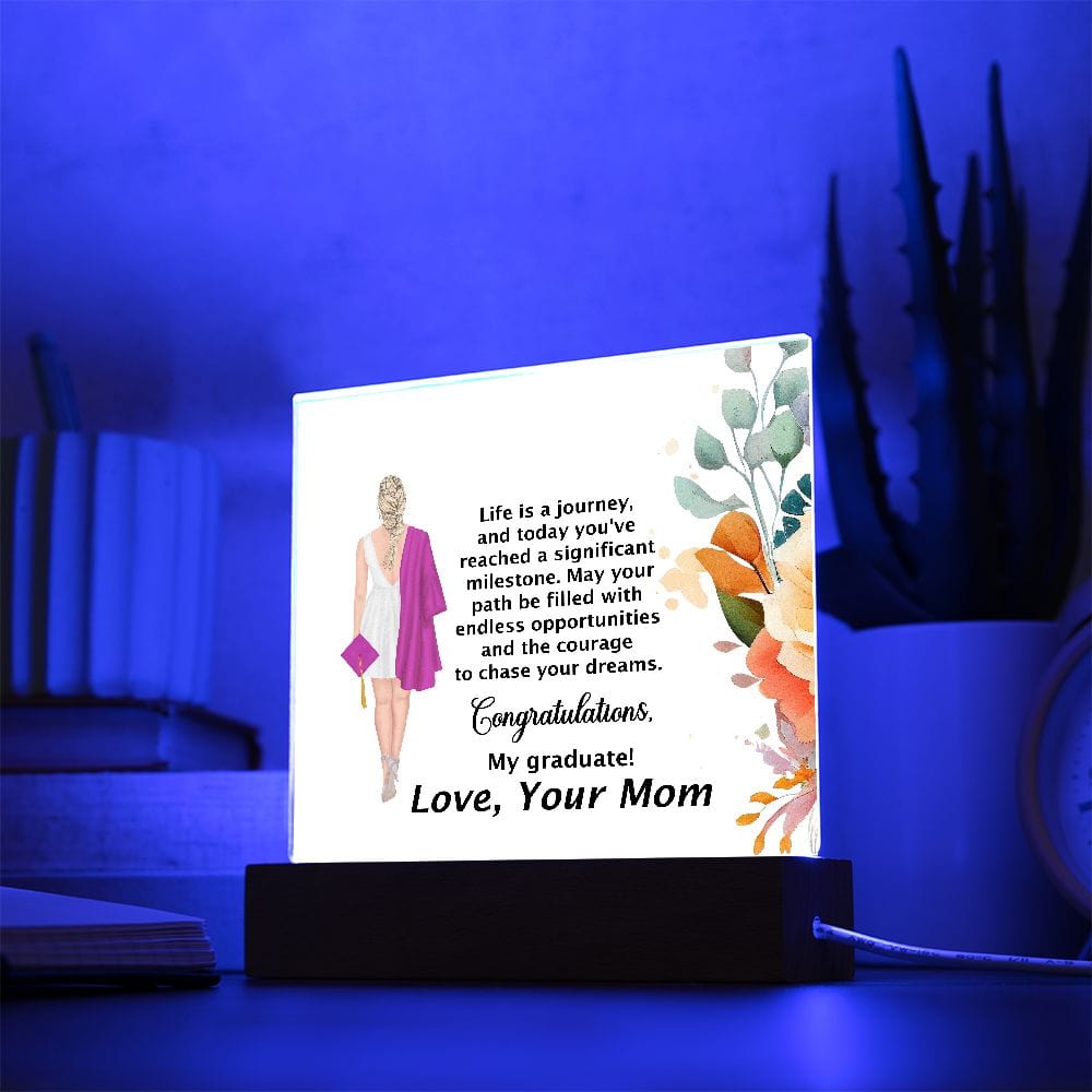 Square Acrylic Plaque Gift, Amazing Gift for Daughter, Graduation Gift