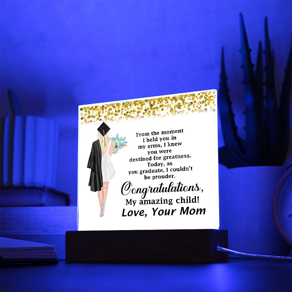 Square Acrylic Plaque Beautiful Gift For Daughter, Graduation Gift For Daughter
