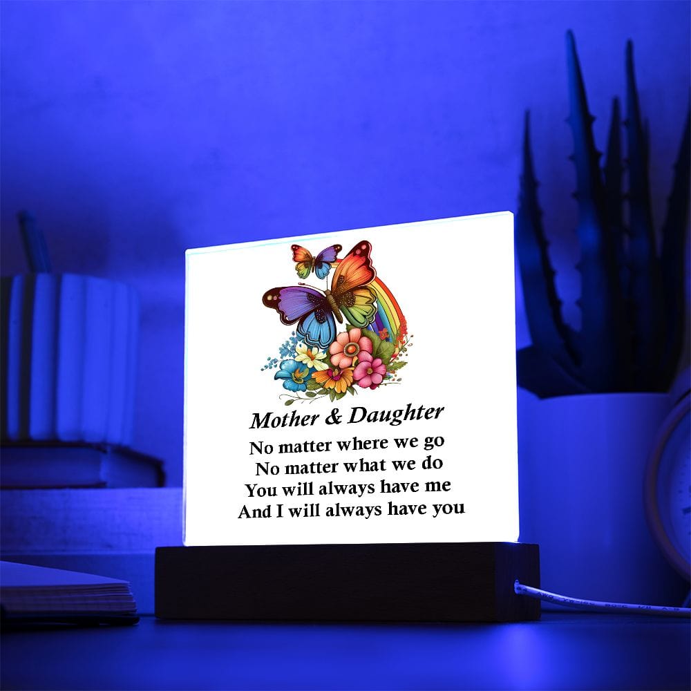 Excellent Gift for Mother and Daughter, Square Acrylic Plaque Gift For Mom