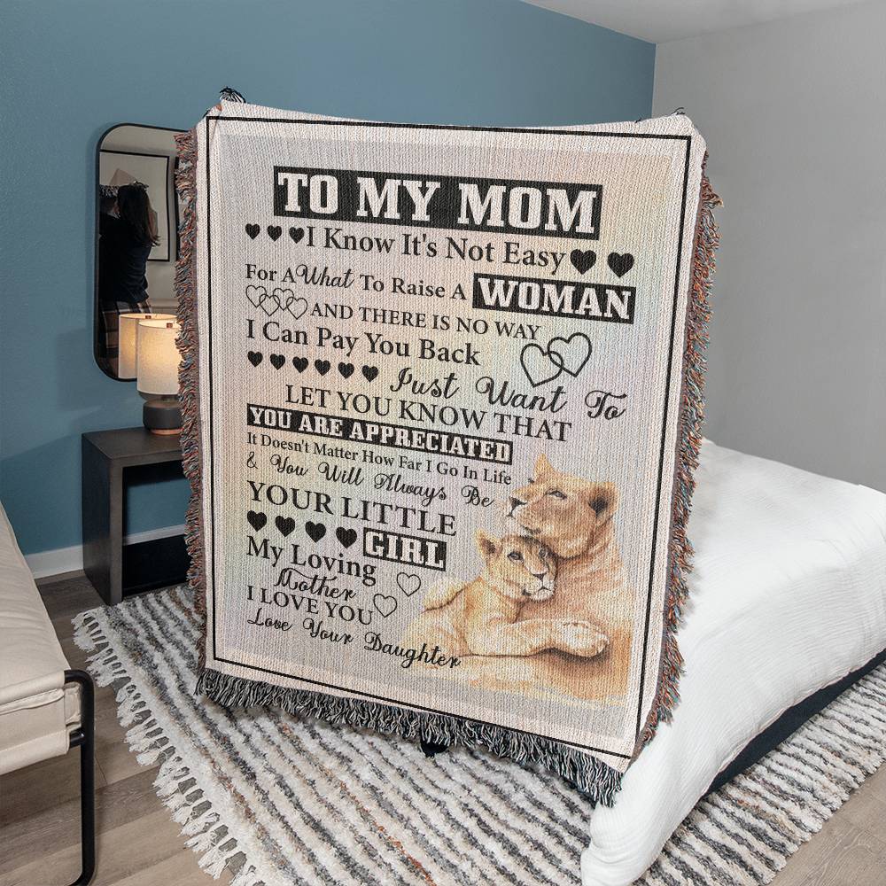 Excellent Blanket Gift For Mom. Best Gift For Mom, Heirloom Woven Blanket Gift For Mom