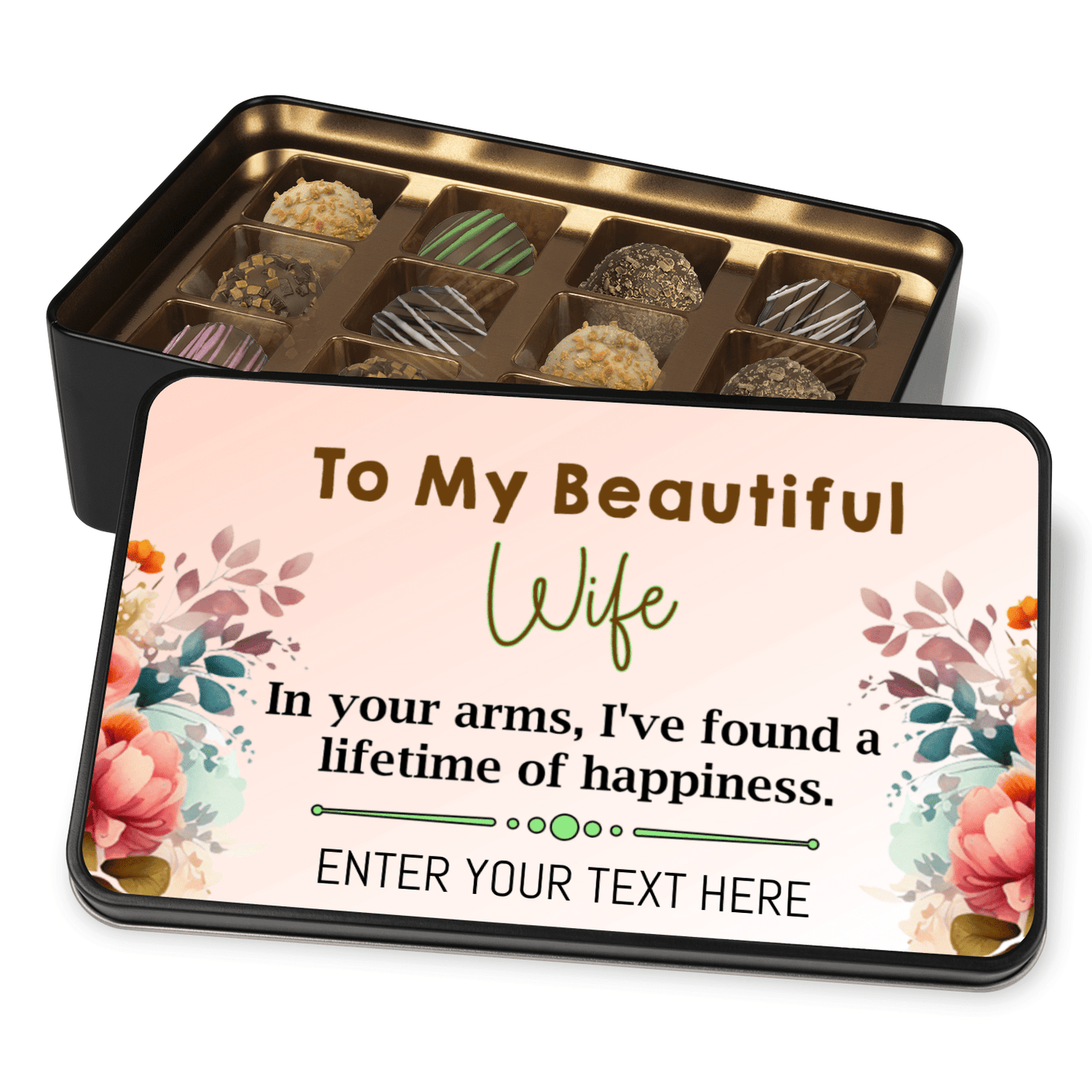Excellent Gift for Beautiful Wife, Best Anniversary Gift for Wife, Caramel Milk Chocolate Truffle, Best Personalized Gift For Wife
