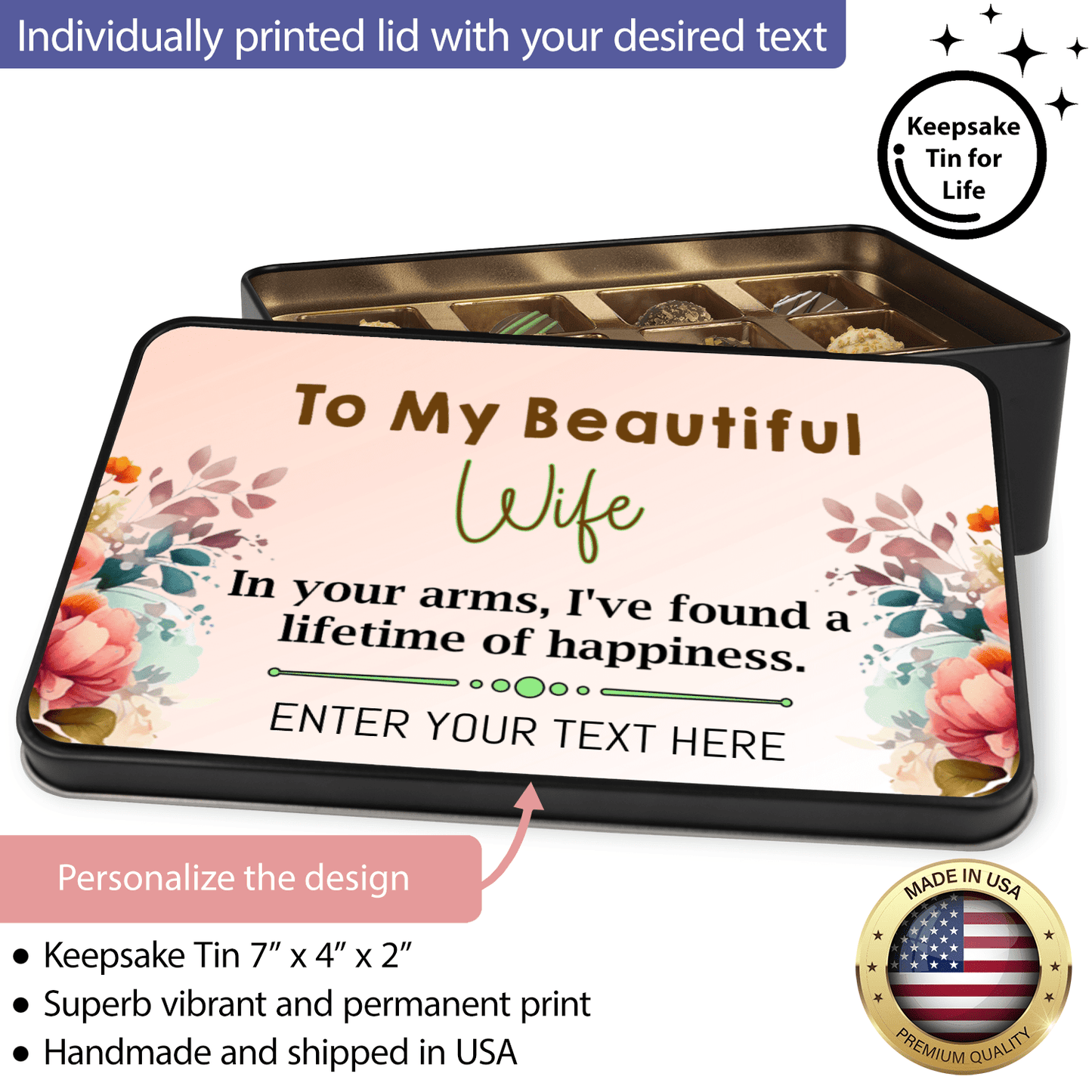 Excellent Gift for Beautiful Wife, Best Anniversary Gift for Wife, Caramel Milk Chocolate Truffle, Best Personalized Gift For Wife